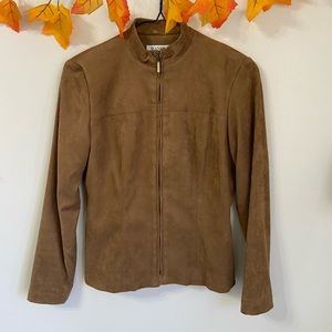 David Warren Petites New York Faux Leather Vintage Jacket - Sz 2P